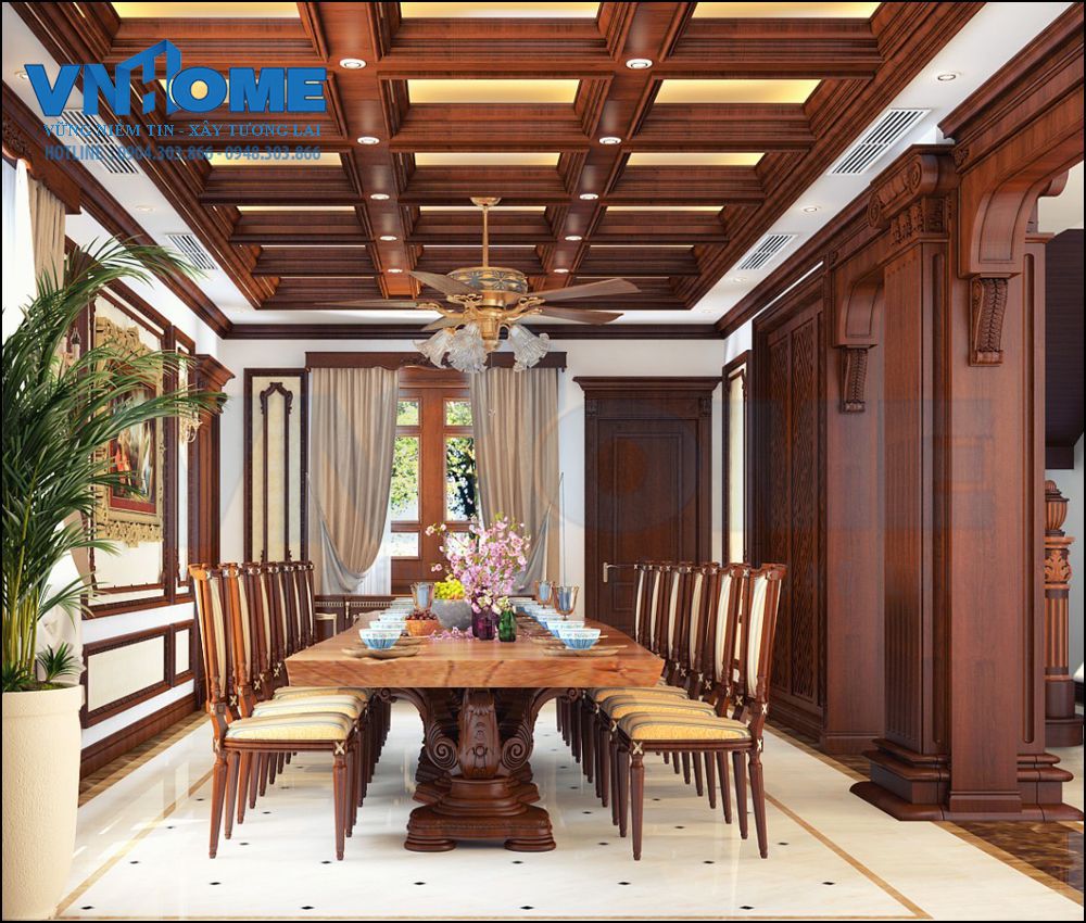 thiết kế nội thất biệt thự cổ điển 3 tầng tại Hải Phòng