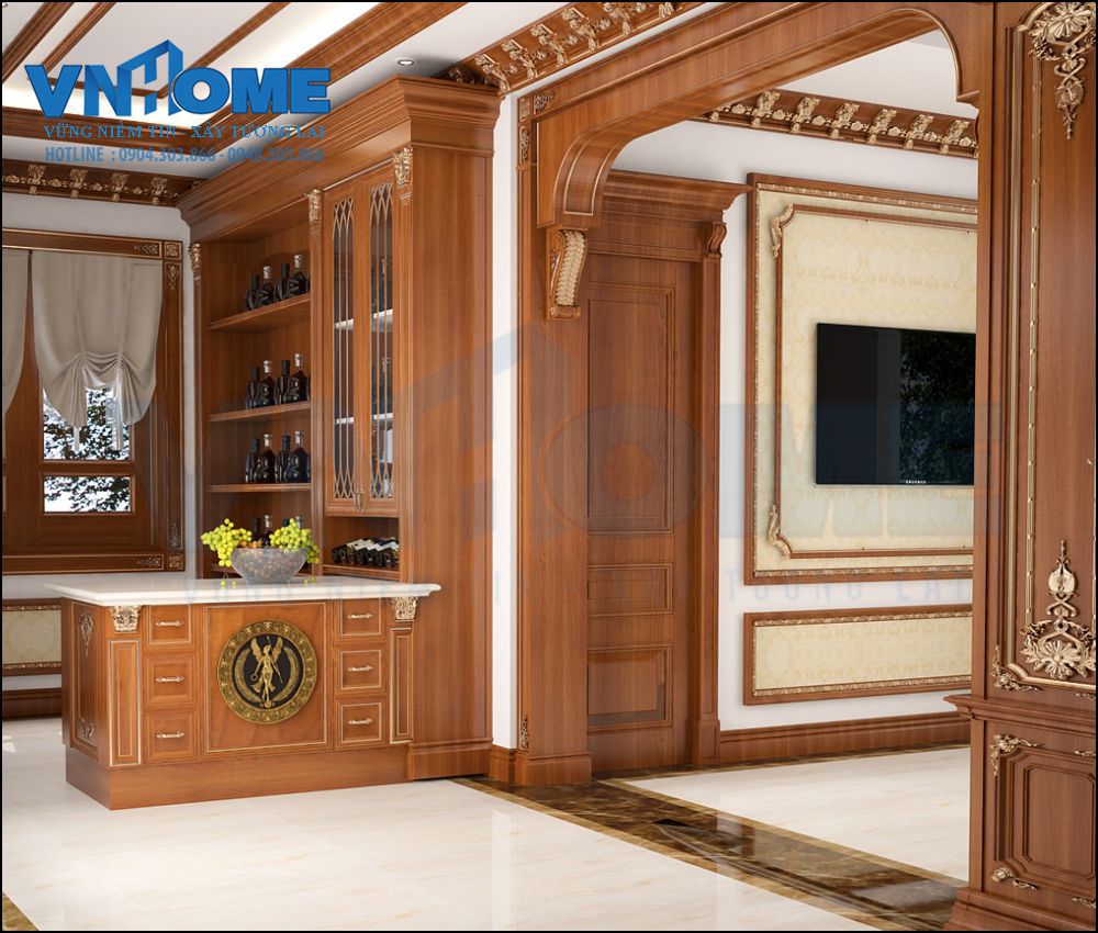 thiết kế nội thất biệt thự cổ điển 3 tầng tại Hải Phòng
