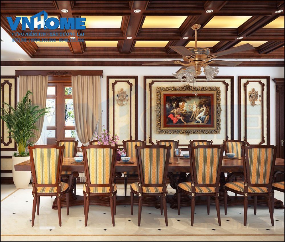 thiết kế nội thất biệt thự cổ điển 3 tầng tại Hải Phòng