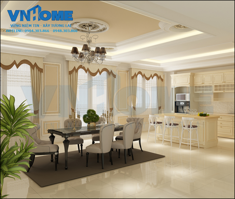 thiết kế nội thất biệt thự cổ điển