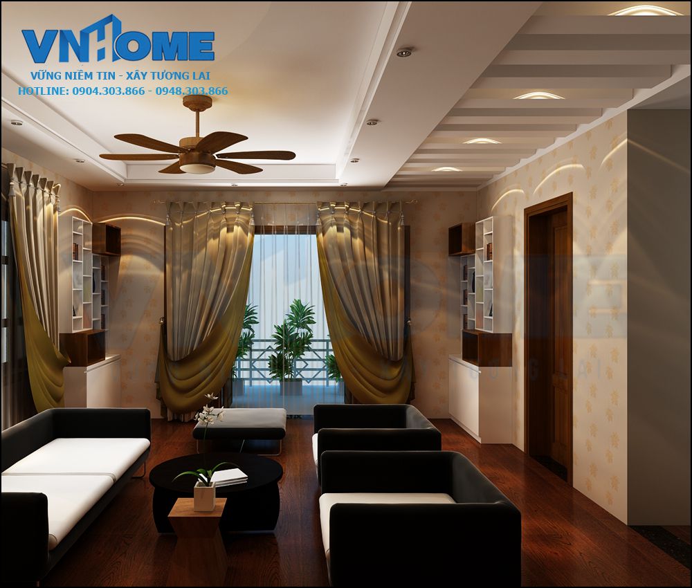 thiết kế nội thất biệt thự hiện đại 3 tầng tại Hải Phòng