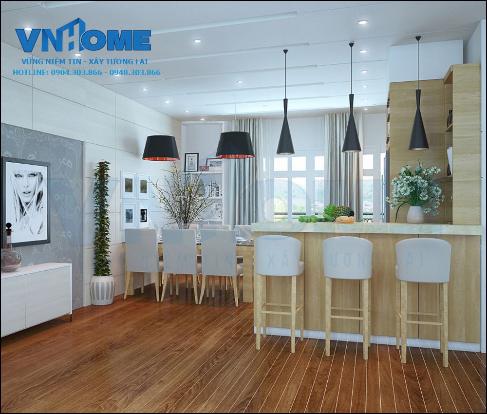thiết kế nội thất biệt thự hiện đại 2,5 tầng tại Hải Phòng
