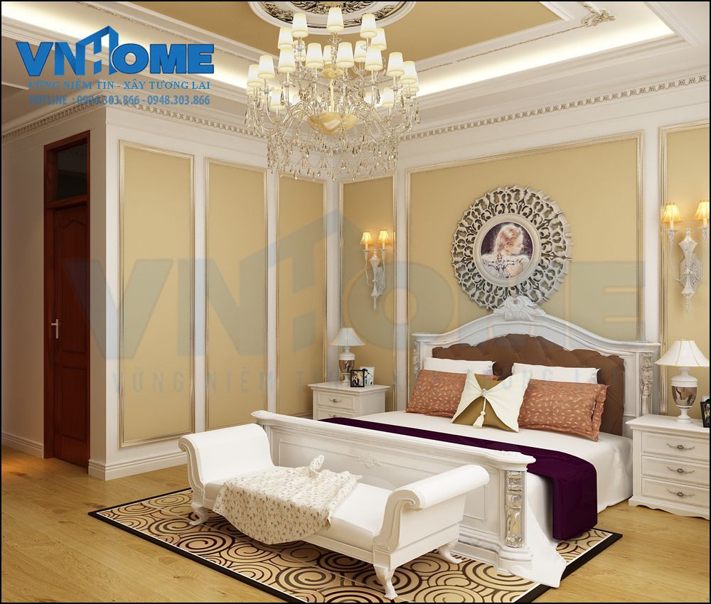 thiết kế biệt thự tân cổ điển 2.5 tầng