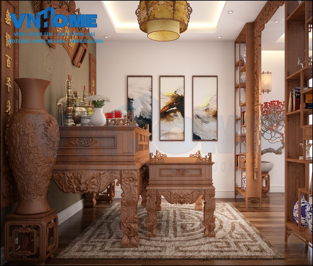 Thiết kế nội thất phòng thờ