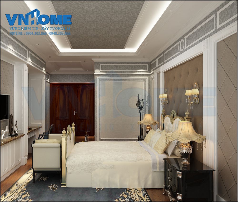 thiết kế nội thất nhà lô cổ điển 2 tầng