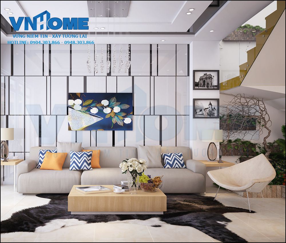 thiết kế nội thất nhà lô hiện đại 3 tầng