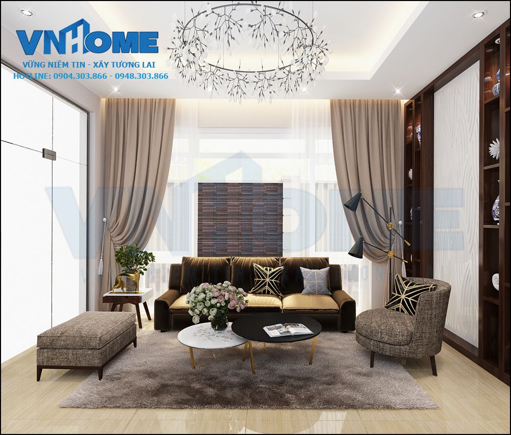thiết kế nội thất nhà lô hiện đại 