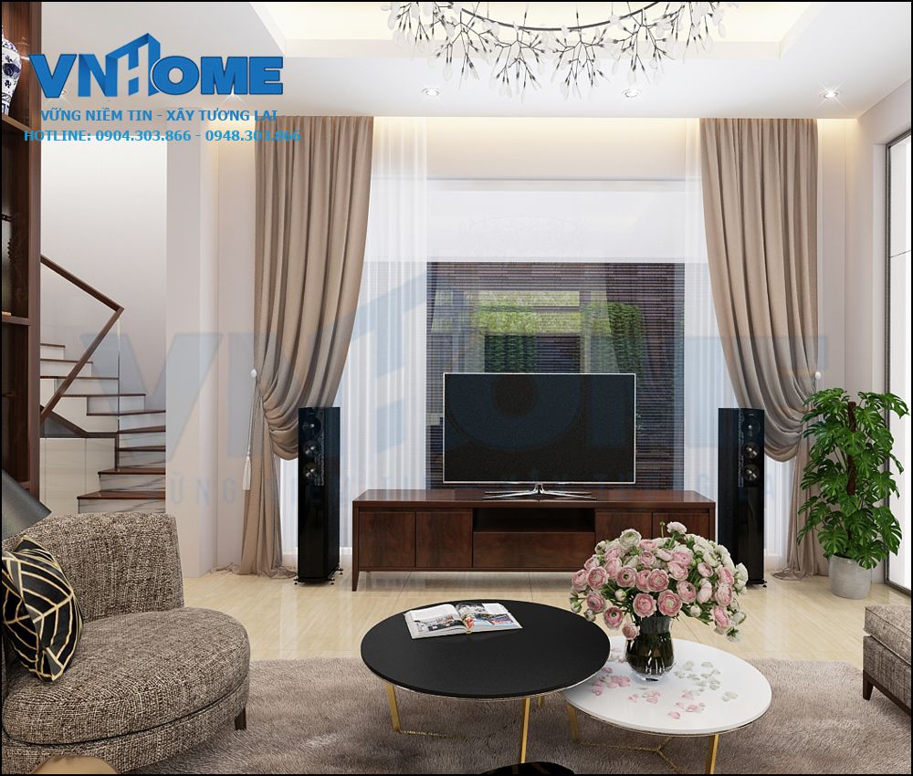 thiết kế nội thất nhà lô hiện đại 