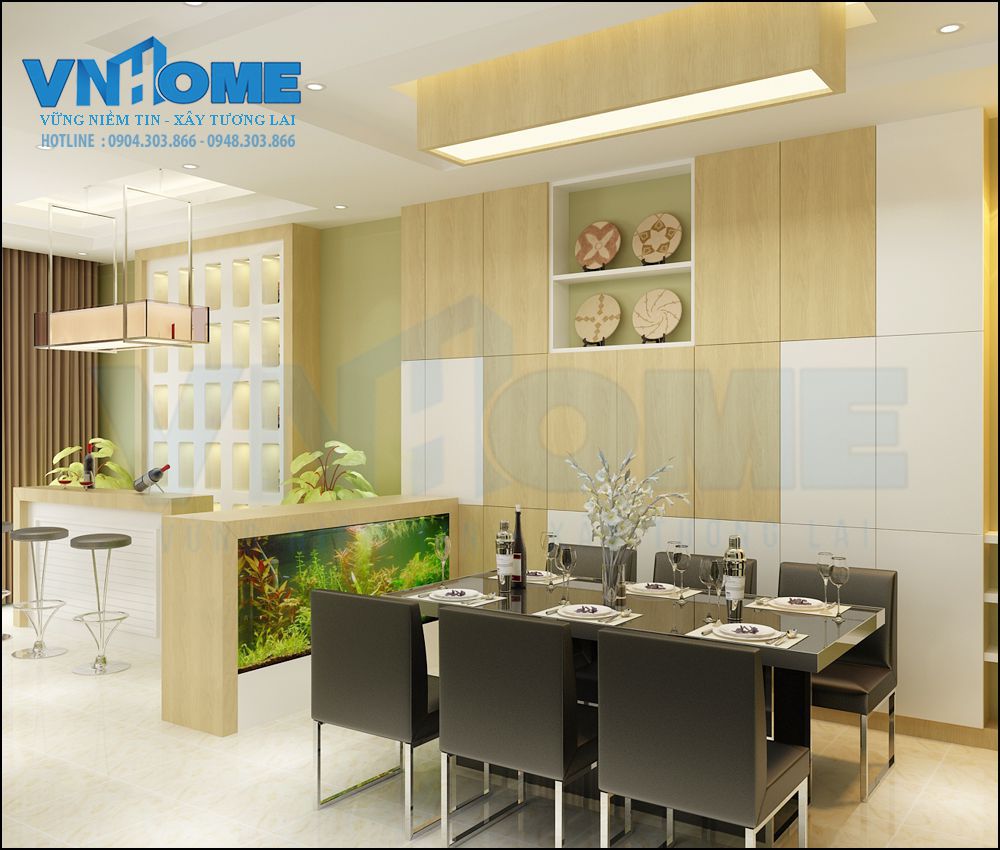 Thiết kế nội thất phòng bếp hiện đại đẹp sang trọng