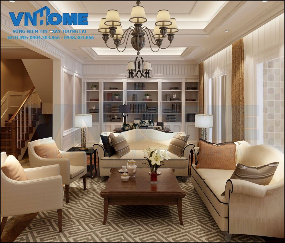 thiết kế nội thất phòng khách đẹp tại Quảng Ninh