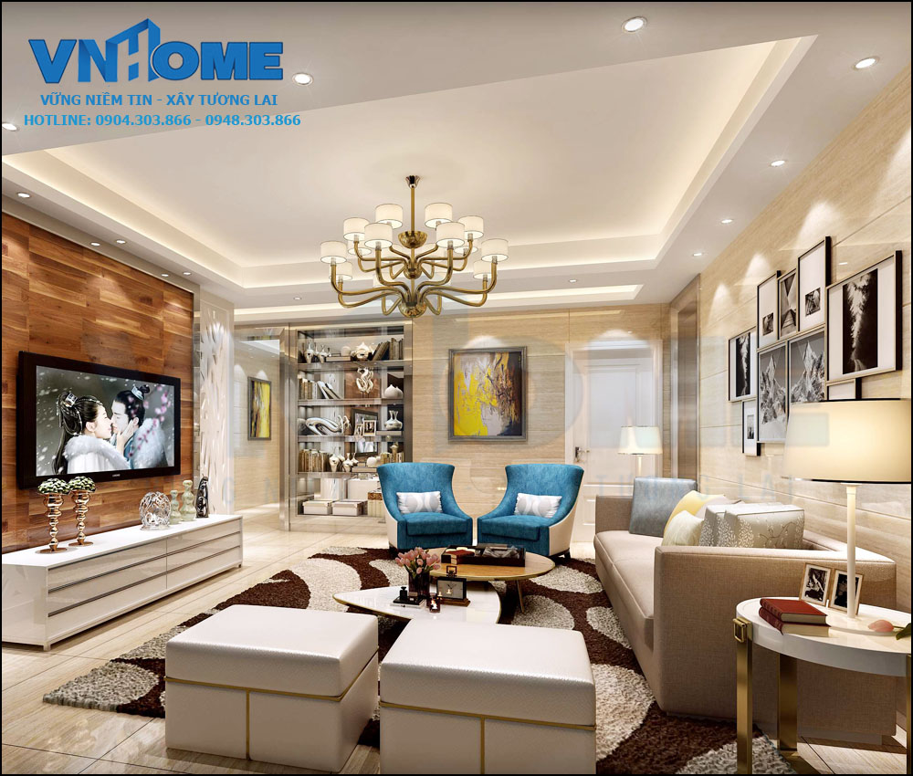 thiết kế nội thất phòng khách đẹp tại Quảng Ninh