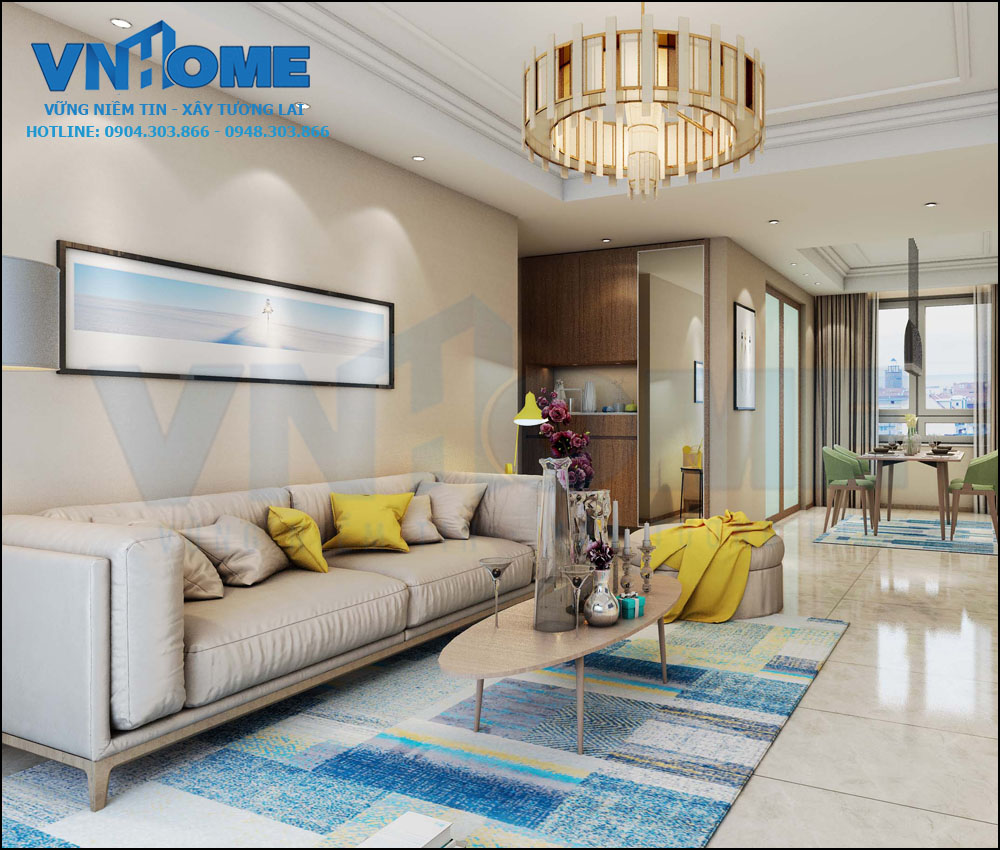 thiết kế nội thất phòng khách hiện đại tại Quảng Ninh