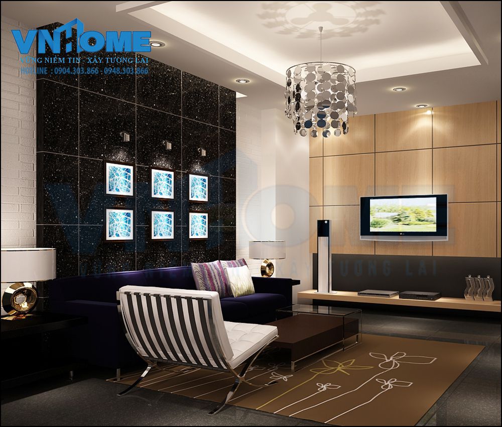 thiết kế nội thất phòng khách hiện đại tại Hải Phòng