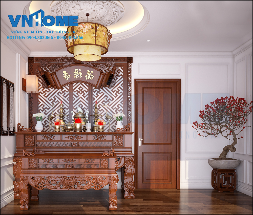 thiết kế nội thất phòng thờ
