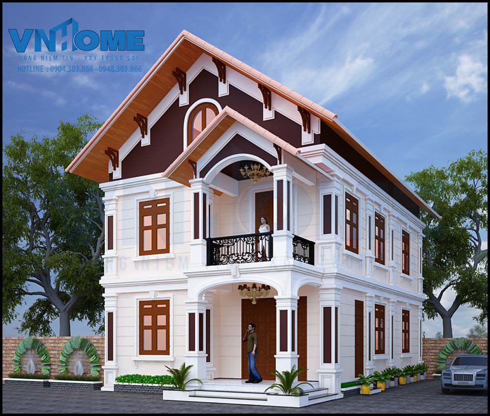 biệt thự tân cổ điển 2 tầng mặt tiền 9m