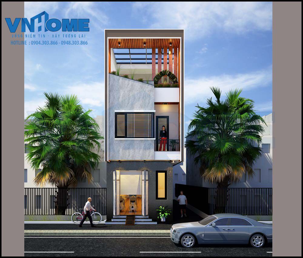 nhà phố 3.5 tầng mặt tiền 4m