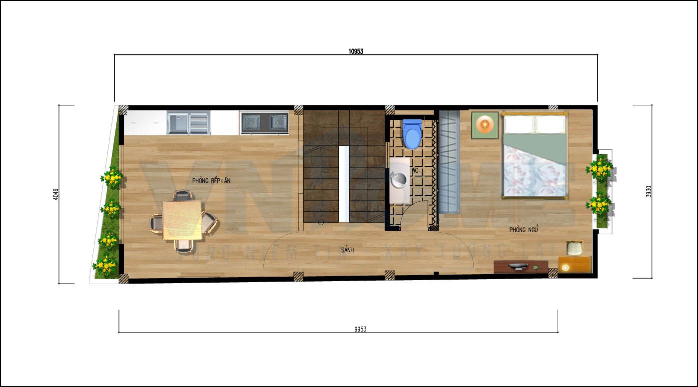 mặt bằng tầng 2