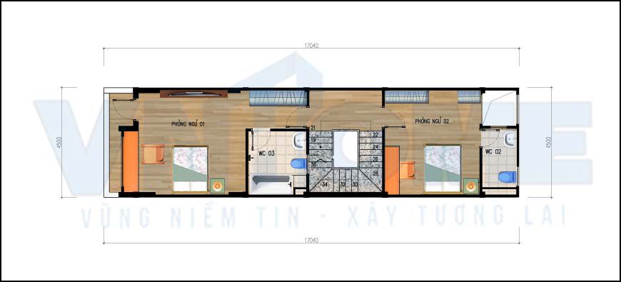 mặt bằng tầng 2