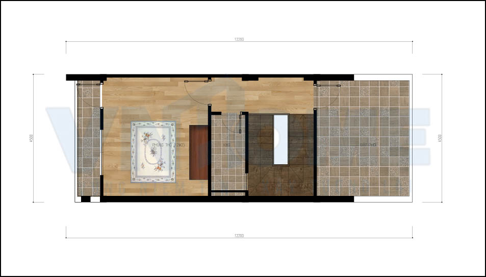 mặt bằng công năng sử dụng tầng 4