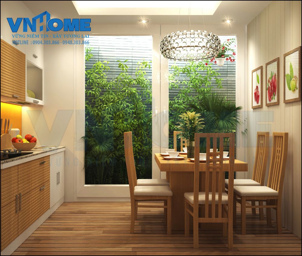 bàn ăn của căn biệt thự hiện đại