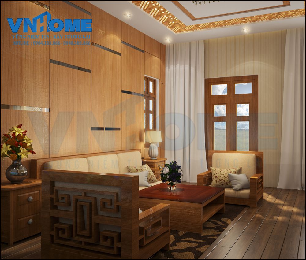 nội thất phòng khách biệt thự hiện đại tại Hải Phòng