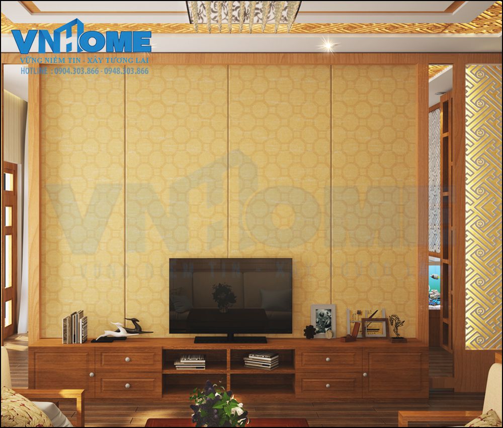 phòng khách biệt thự hiện đại 5 tầng