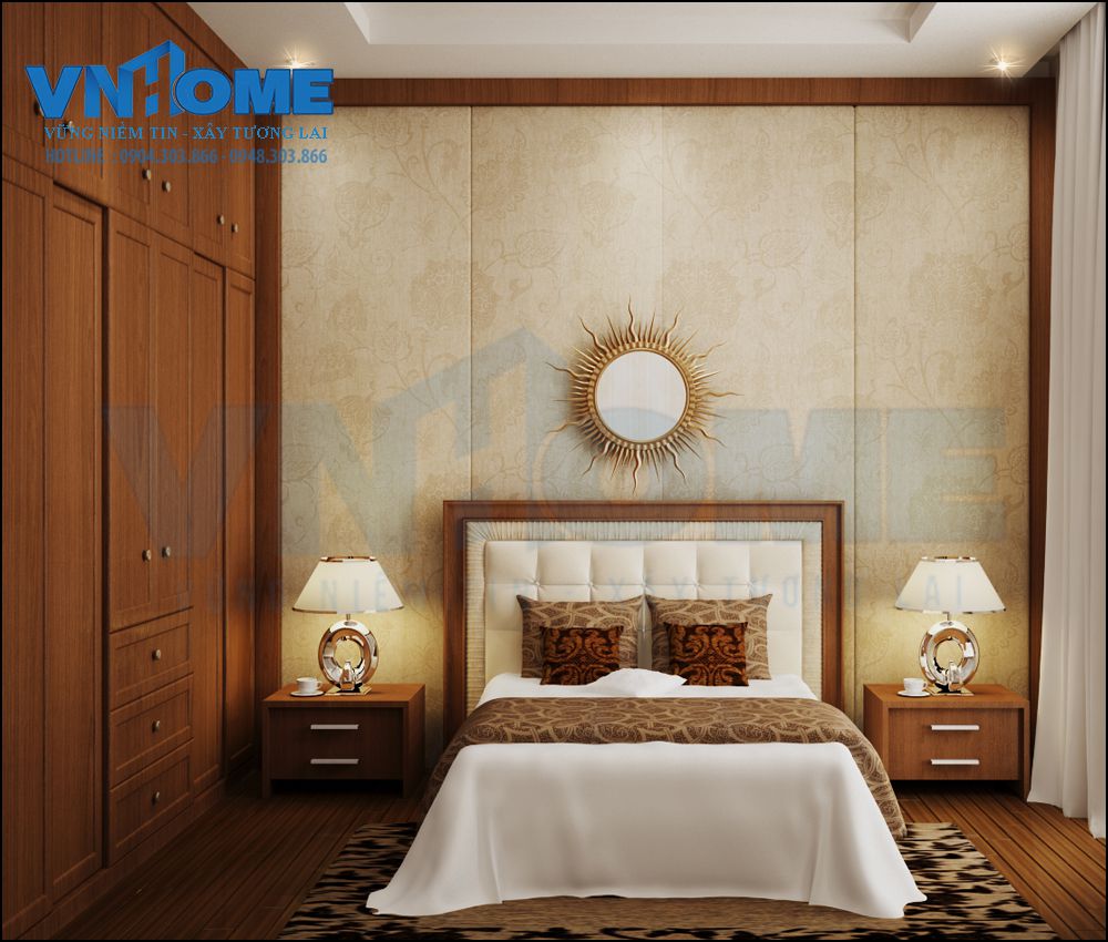 mẫu nội thất phòng ngủ biệt thự hiện đại 5 tầng