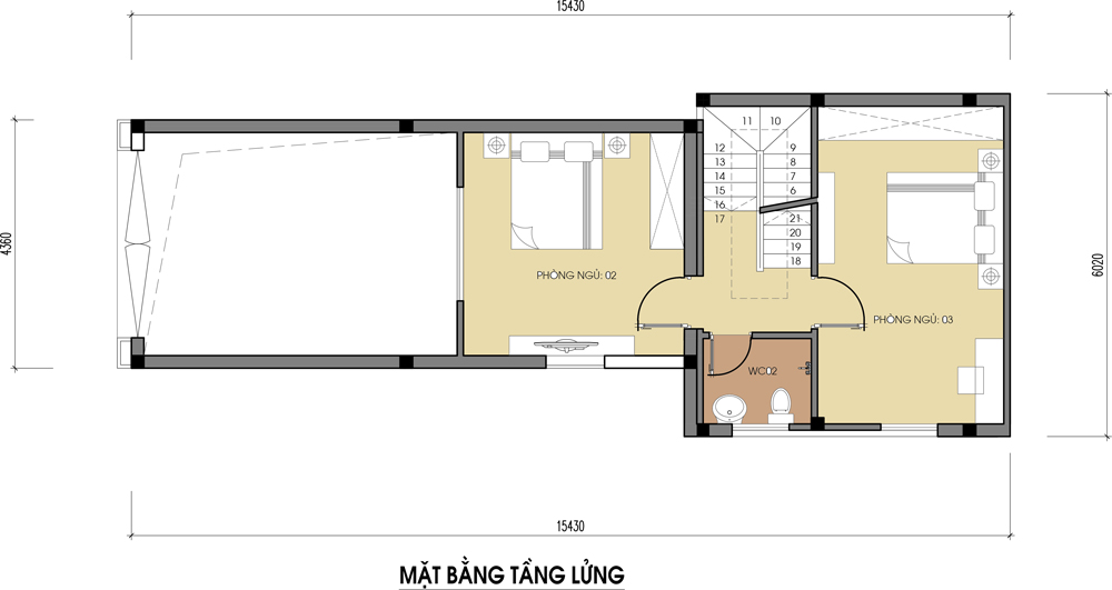mặt bằng tầng lửng mặt bằng tầng lửng