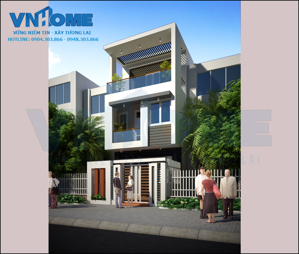 thiết kế nhà lô hiện đại 3 tầng tại Hải Phòng