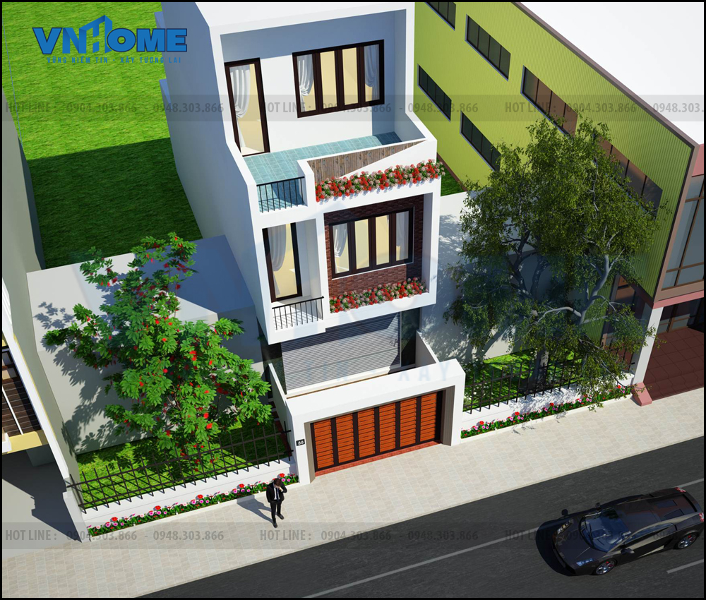 thiết kế nhà lô hiện đại 3 tầng tại Hải Phòng