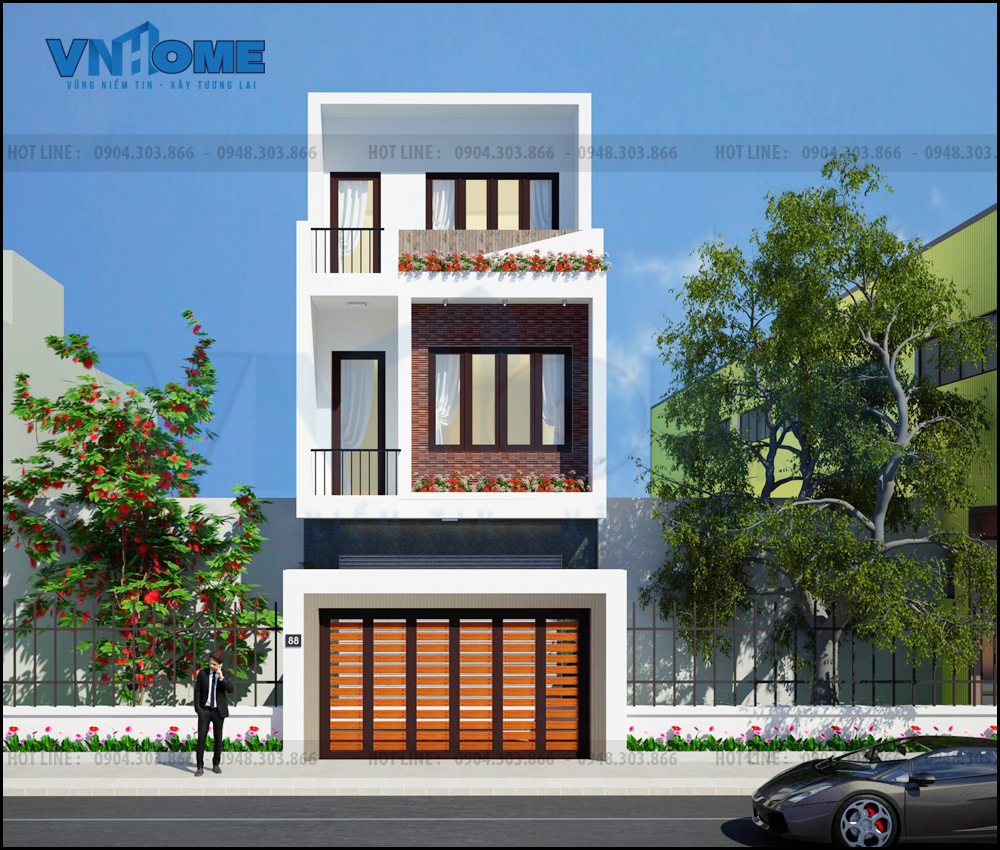 thiết kế nhà lô hiện đại 3 tầng tại Hải Phòng