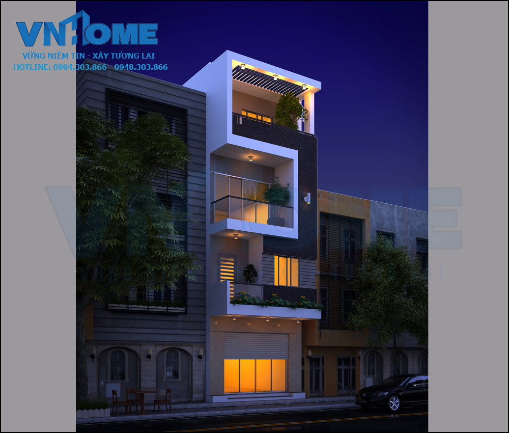 phối cảnh mặt tiền căn nhà lô hiện đại phối cảnh mặt tiền căn nhà lô hiện đại