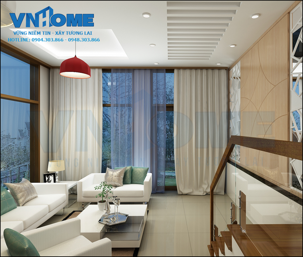 thiết kế nội thất biệt thự hiện đại 4 tầng tại Hải Phòng