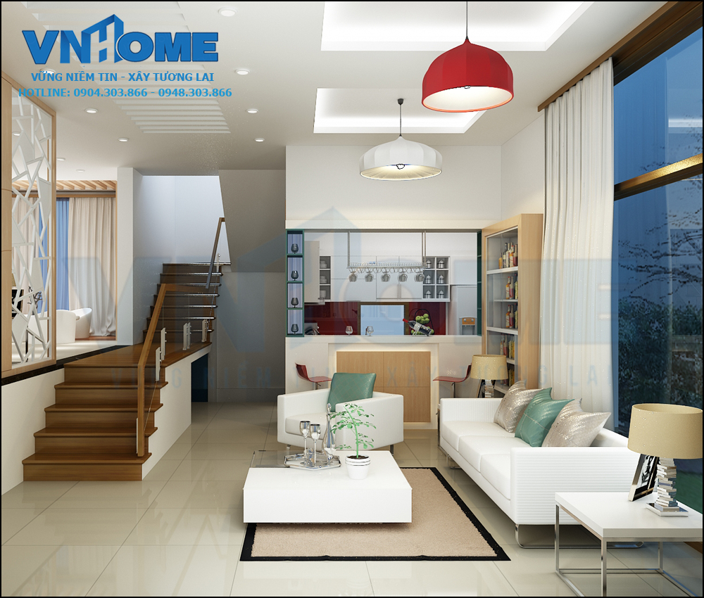 thiết kế nội thất biệt thự hiện đại 4 tầng tại Hải Phòng